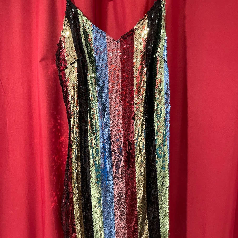Multicolor Sequin Mini Dress